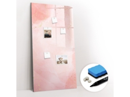 Quadro De Vidro Magnético Mármore Rosa Para O Corredor Espelharte (60x120 Cm)