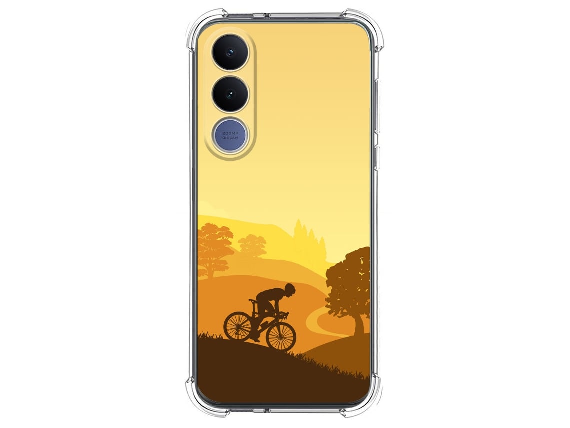 Capa Tumundosmartphone De Silicone À Prova De Choque Para Vivo V70 Fe Com Desenho De Ciclista