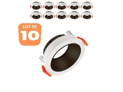 Conjunto de 10 Beta R1 White/Black Spot Suporta Mr16 Gu10/Gu5.3 BRAYTRON