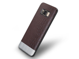 Capa de Telefone anti derrapante para Samsung S8 EOOCOO (crocodilo, marrom)