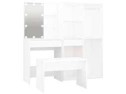 Dressing Table Set With Led, Dressing Table Sets With Leds Vidaxl Branco Madeira Processada (n/a)