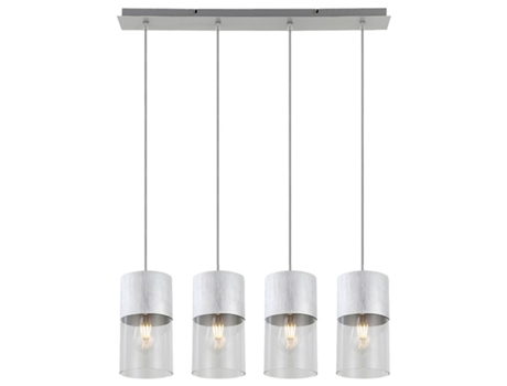 Luminárias de Teto Suspensas para Interior Cabo Têxtil em Alumínio RABALUX Zelkova E27 4X Max 40W D12Xh120Cm Ip20