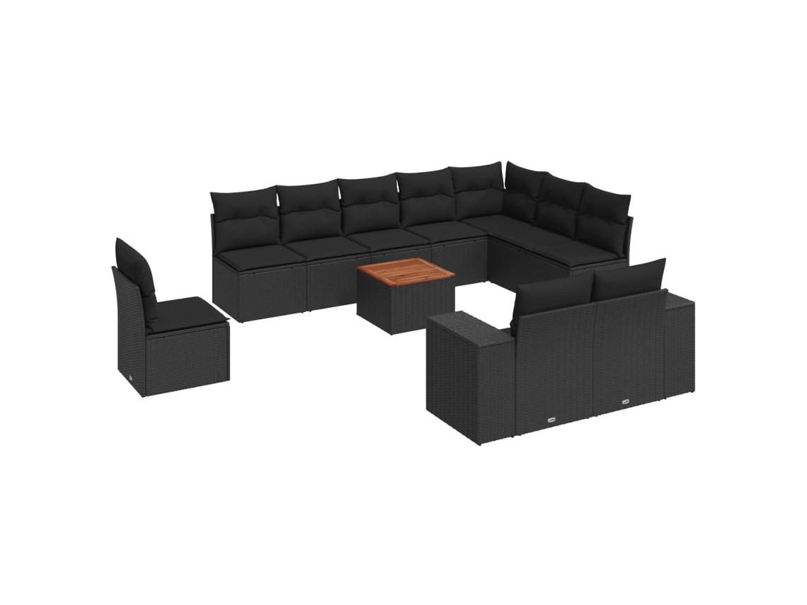 Garden Sofa Set, Garden Sofa Sets Vidaxl Preto Rattan / Vime (n/a)