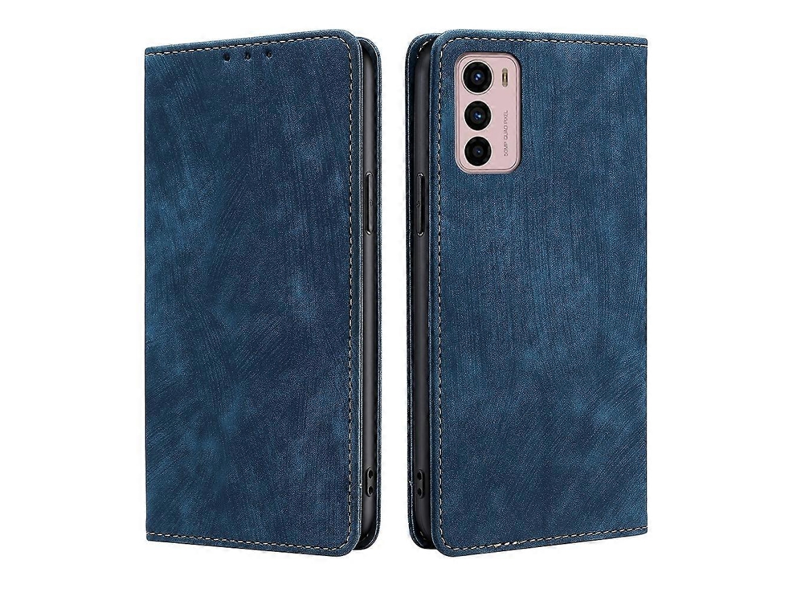 Capa De Couro Magnética Com Escova Antirroubo Rfid Para Motorola Moto G42 4g