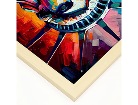 Poster NACNIC Da Estátua Da Liberdade No Estilo De Pintura A Óleo Ilustrações De Monumentos E Cidades Em Estilo Fotográfico Em Cores A4 Wood Marcos