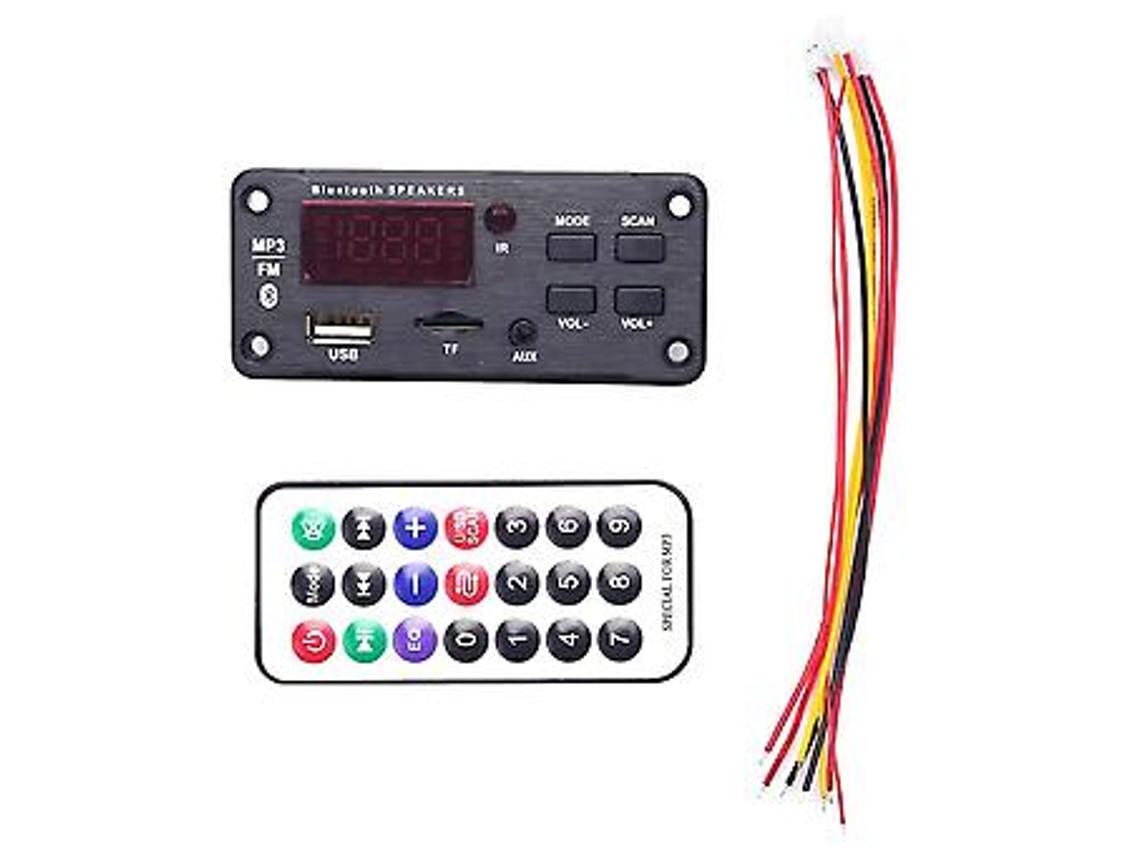 Módulo De Som 12v Para Mp3 Player Sem Fio Com Bluetooth E Usb/tf/aux Brilvibera