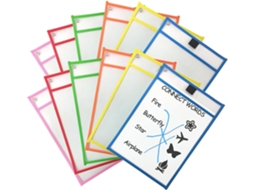 Conjunto De 10 Pastas Escrita Com Marcador Quadro Branco, Porta Marcadores Transparente Em Pvc E Ilhós Metálicos