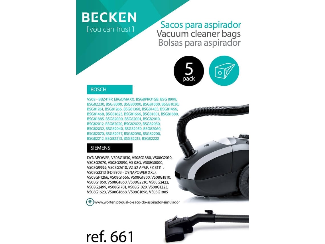 Sacos de Aspirador BECKEN REFª661 (5 unidades)