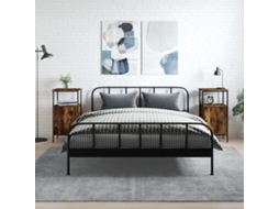 Vidaxl Mesas Cabeceira 2pcs 41x31x80cm Deriv. Madeira Carvalho Fumado