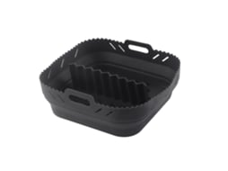 Revestimento De Silicone Para Air Fryer Com Alça, Reutilizável E Resistente Ao Calor, Forma Redonda Para Fritadeira Sem Óleo