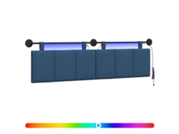 Conjunto 1 Cabeceira Suspensa Vidaxl Azul Veludo (170 X 55 X 5 Cm)