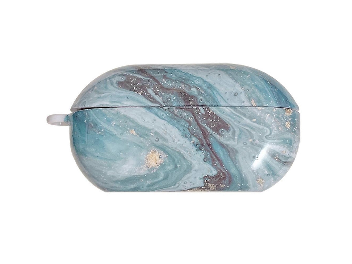 Capa protetora para fones de ouvido Beats Solo Buds em policarbonato brilhante com textura de mármore. GIECY