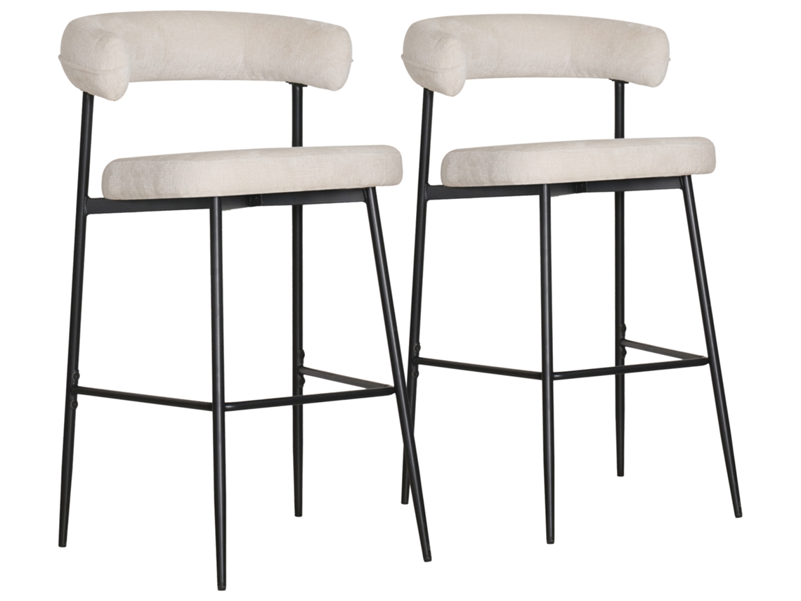 Conjunto de 2 Bancos de Bar em Bege Thea HAPPY GARDEN
