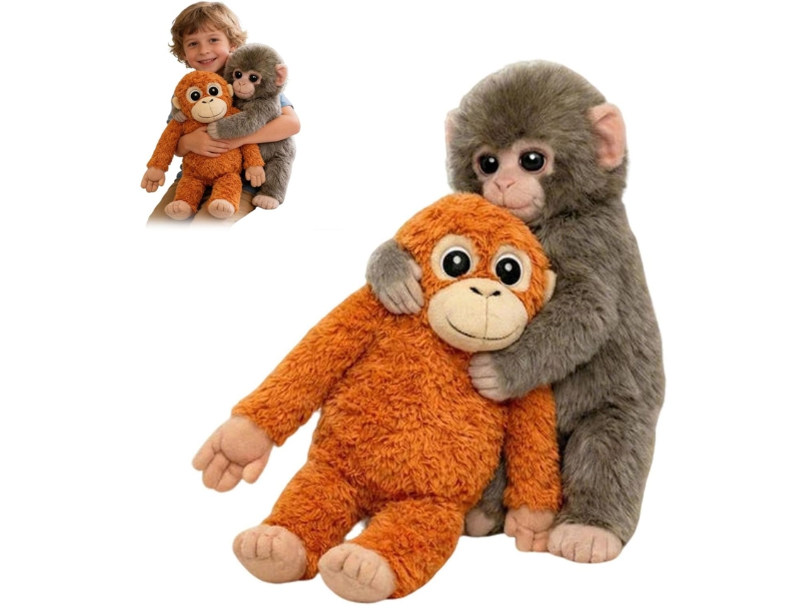 Pelúcia Punch Monkey, De Orangotango Com Macaco Bebê, Brinquedo Macio