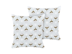 Conjunto De 2 Almofadas De Exterior Beliani Cuneo De Poliéster Verde 45x45x10