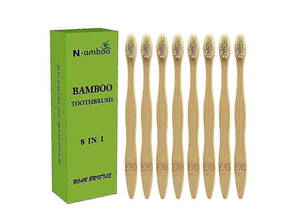 Escova De Dentes Com Cerdas De Cerdos, Bambu, 100% Biodegradável