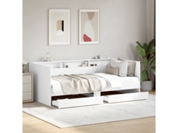 Vidaxl Sofá-cama Com Gavetas Sem Colchão 75x190 Cm Branco
