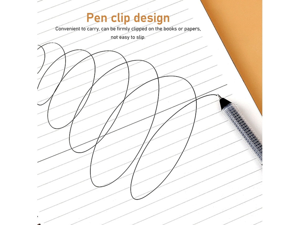 12pcs Bolígrafo Gel Presionable 0.38mm Punto Fino Tinta Negra Retráctil Para Estudiantes Oficina Escritura Dibujo