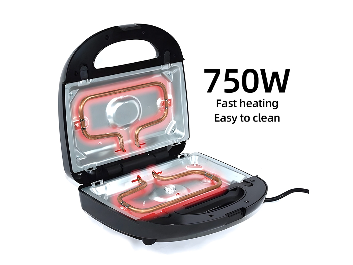 Laxiscreed. Máquina De Sanduíches E Waffles 6 Em 1 Com Aquecimento Dupla Face, Multifuncional E Fácil De Usar