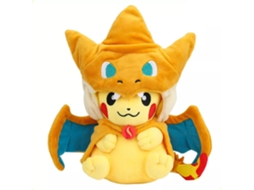 Lurelia Vakrny Pokémon Pikachu Cosplay Mega Charizard Y Em Peluche Colecionável, 24x22cm, Macio Para Coleção