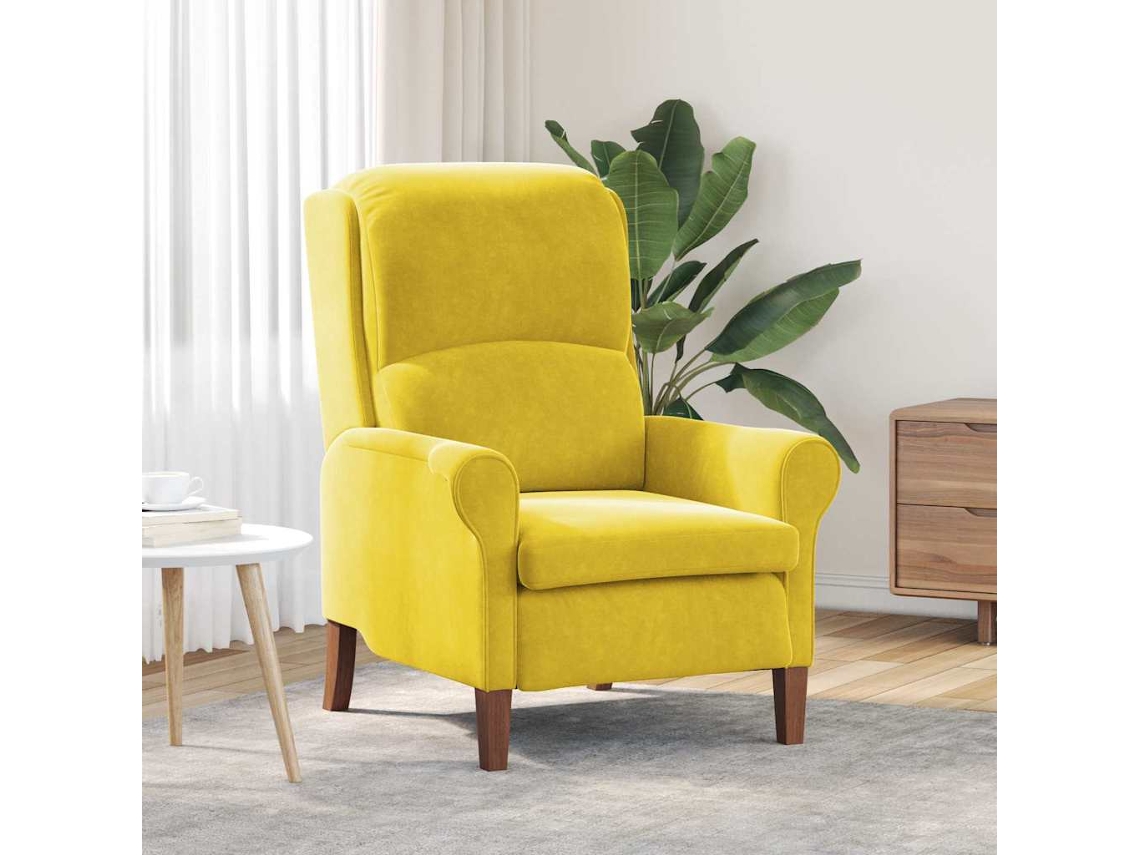 Vidaxl Poltrona Amarelo Veludo