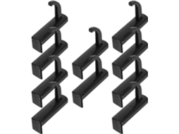 Galpada Pacote Com 10 Ganchos Adesivos De Plástico Preto Ouvido, Organização Rápida E Montagem De Monitor, Ideal