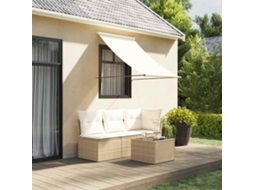 Vidaxl Toldo Retrátil 150x150 Cm Tecido E Aço Cor Creme