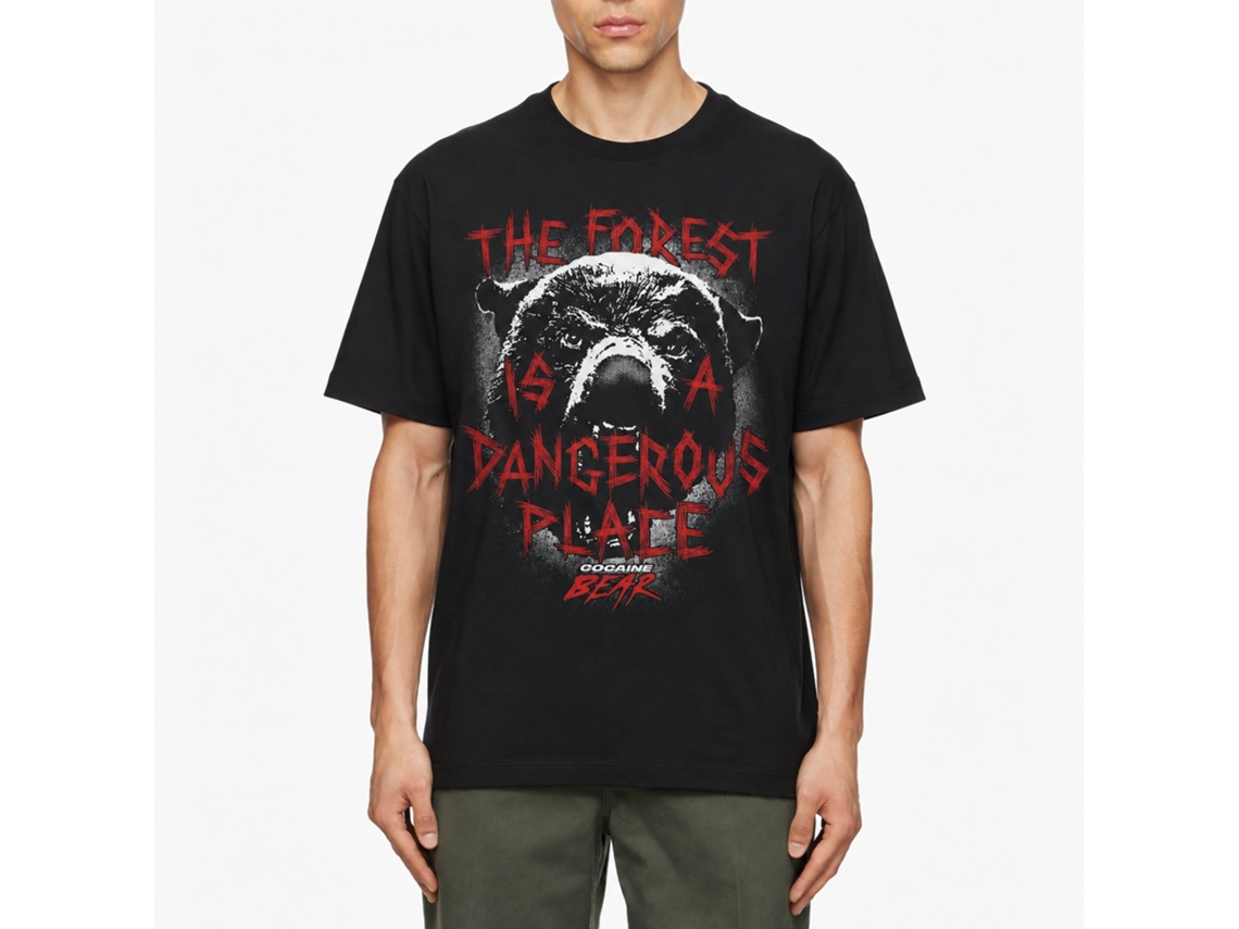 Rockinstone Cocaine Bear Dangerous Place Black Adult T-shirt Size:xxl