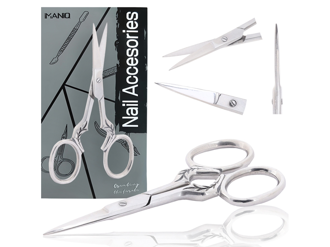 Tesoura De Unha Para Cutículas Lâmina Reta Cosmética Manicure Pedicure Aço Salão Spa Prata Slowmoose