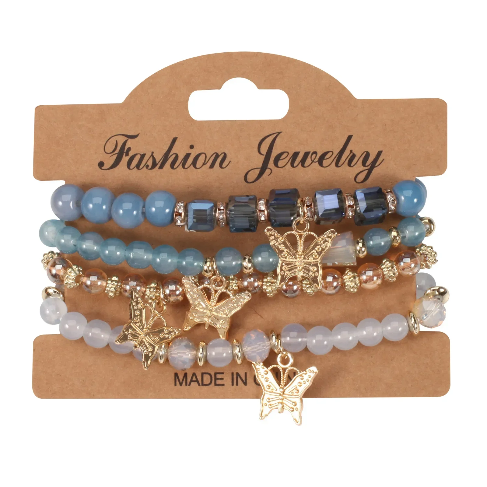 Conjunto De Pulseiras Com Pingente De Borboleta Da Moda