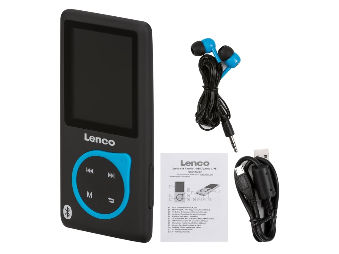 Leitor MP4 LENCO Xemio 767BT 8GB Azul Worten.pt