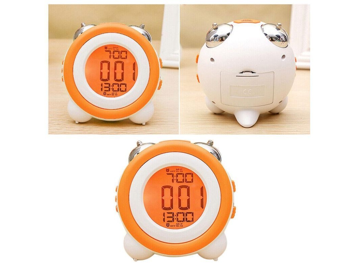2026-reloj Despertador Para Niños Com Luz Laranja, Silencioso, Decoração De Escritório, Sem Bateria