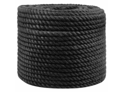 Vidaxl Corda De Juta 12 Mm Preto 100% Juta Tossa