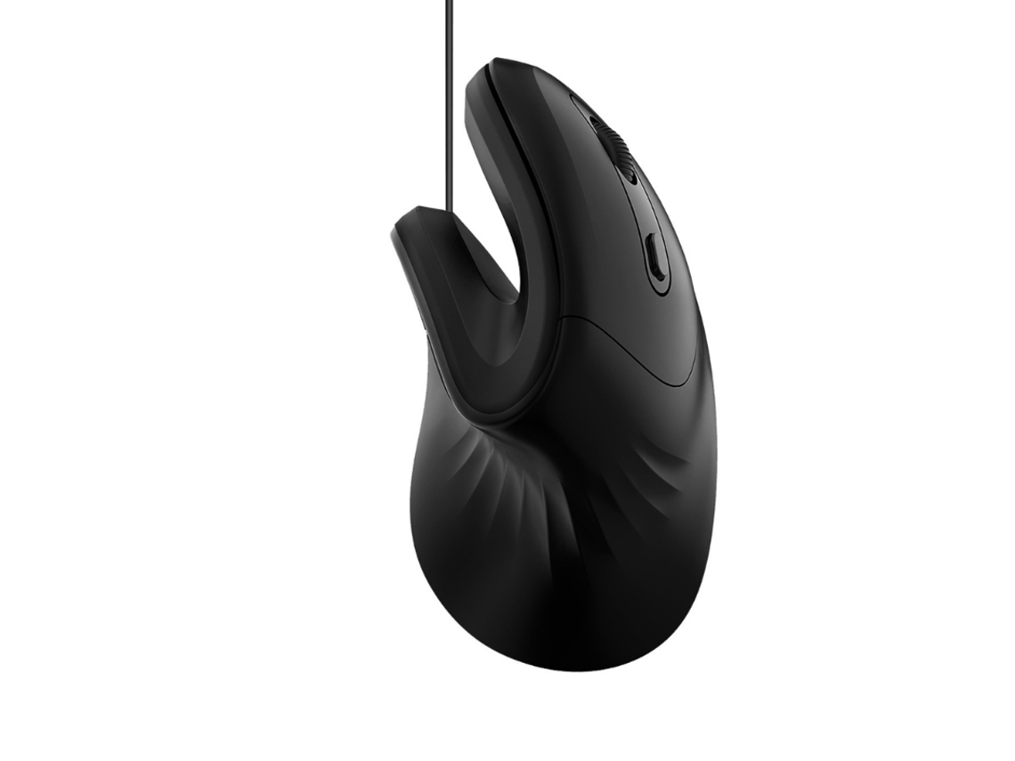 Rato Com Fio Ergonómico Preto