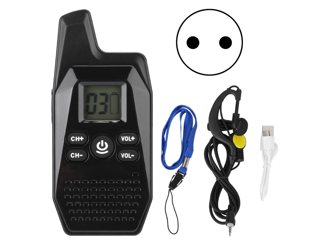 Walkie Talkie Mini Transceptor Com Fone De Ouvido E Ganho De Sinal