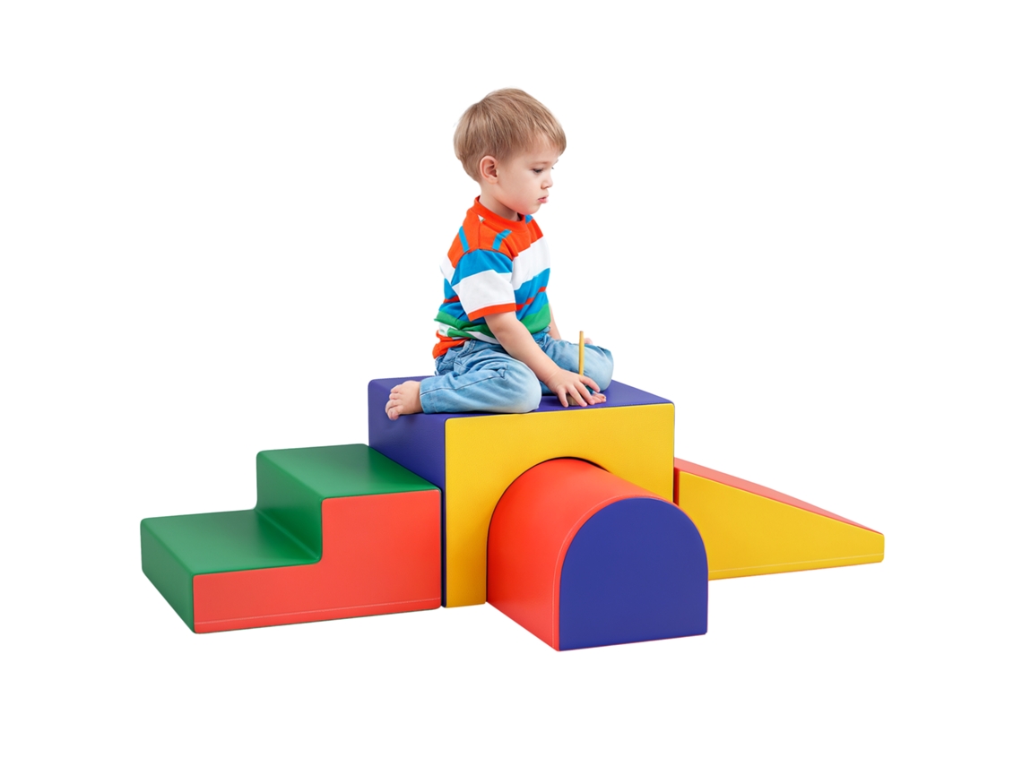 Kit 4 Peças Espuma Epe, Curso de Habilidades Motoras para Bebês e Crianças Pré escolares, Multicolorido