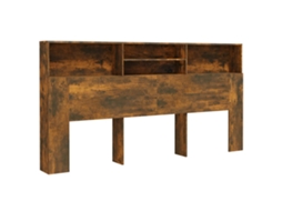 Headboard Cabinet, Headboard Cabinets Vidaxl Marrom Madeira Processada (200 X 19 X 103.5 Cm)
