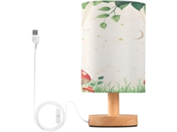 Abajur De Cabeceira Em Formato Cogumelo Para Quarto, Abajur De Cabeceira Led, Luminária De Leitura Com Cúpula Tecido