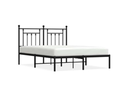 Estrutura de Cama em Metal com Cabeceira Preto MAISON EXCLUSIVE 150x200 cm