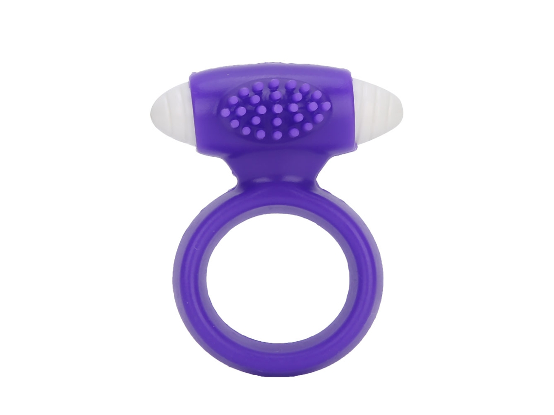 Anel De Retardo De Silicona Suave Com Vibração Para Estimulação Clitóris Roxo