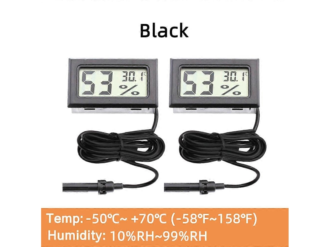 Temea 2/3 Mini Termômetro E Higrômetro Digital Com Sonda, Sensor De Temperatura Interno, Medidor De Umidade, Visor Lcd Nostalgia88