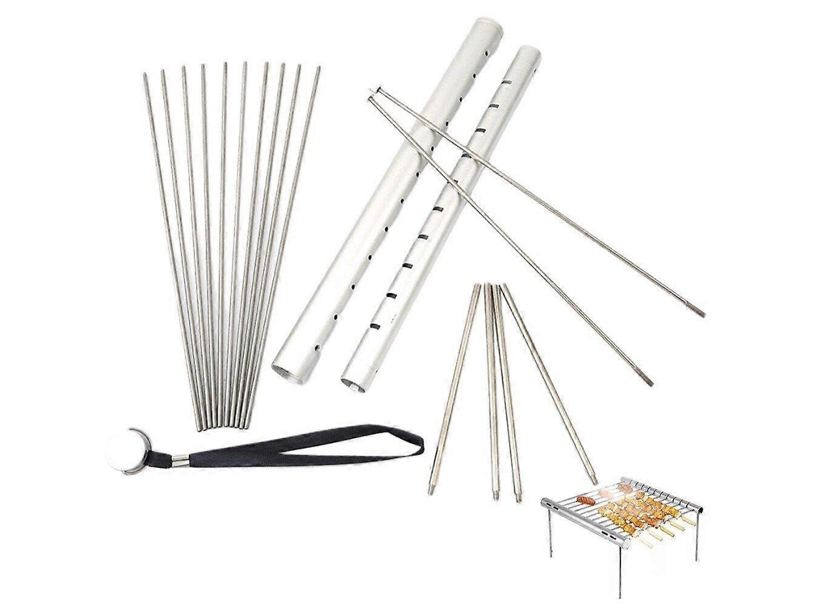 Churrasqueira Portátil A Carvão, Dobrável, Em Aço Inoxidável, Ideal Para Camping, Piquenique, Jardim E Viagens.