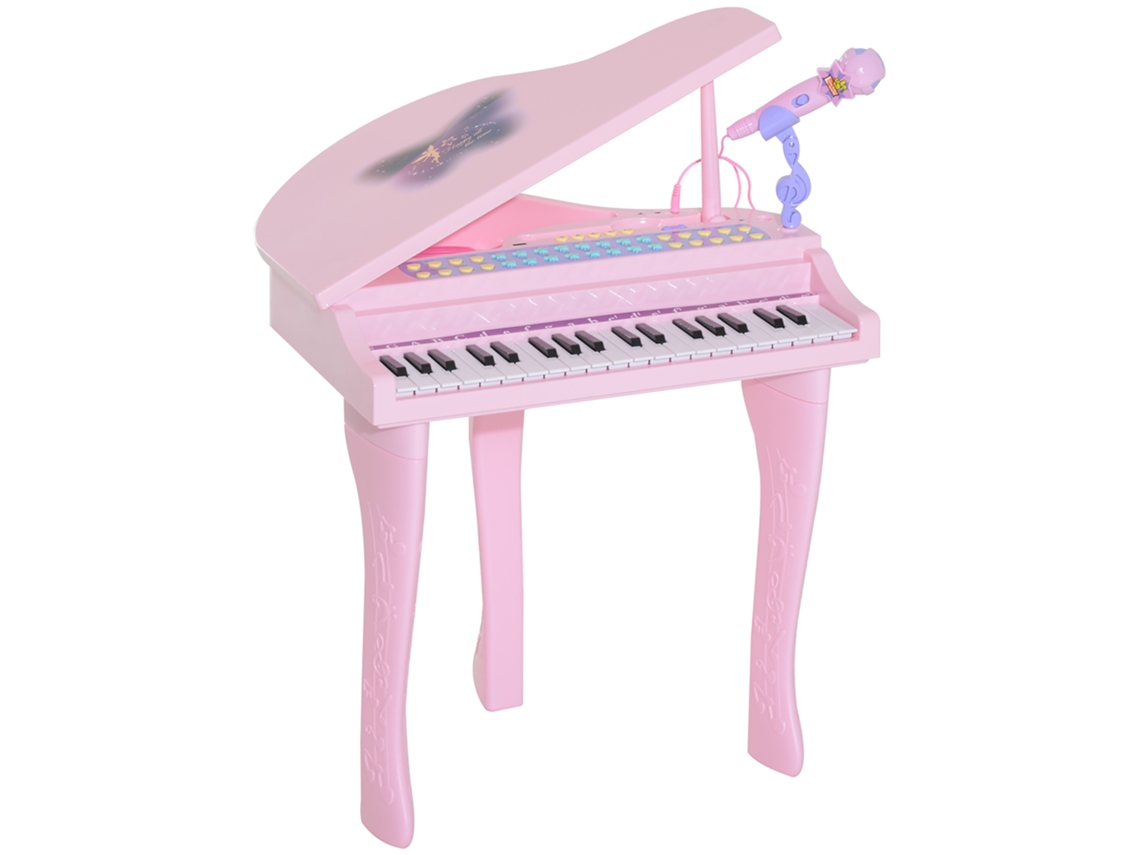 Piano Eletrônico Multifuncional De 37 Teclas Com Microfone E Alto-falante,rosa.