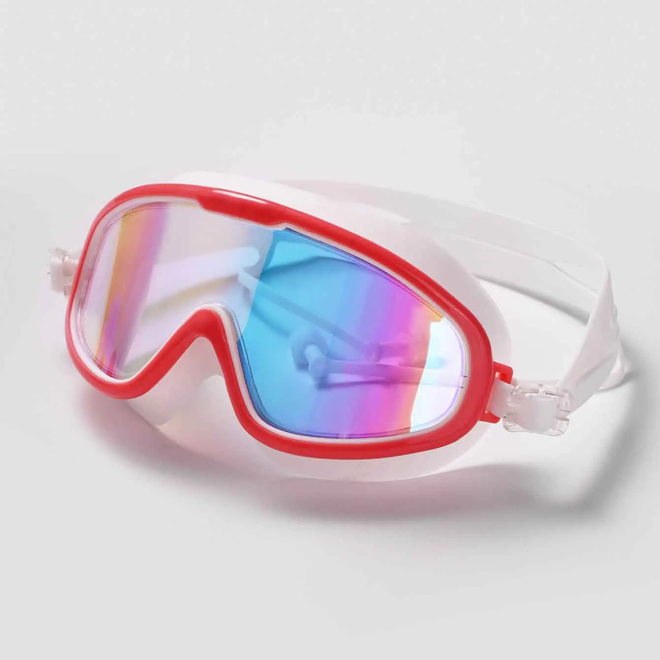 (vermelho) 1 Par De Óculos De Natação Antiembaçantes E Com Proteção Uv, Lentes Espelhadas, À Prova De Vazamentos E Com Amplo Campo De Visão.