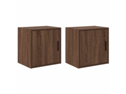 Vidaxl Armários De Parede Para Garagem 2pcs Derivados De Madeira