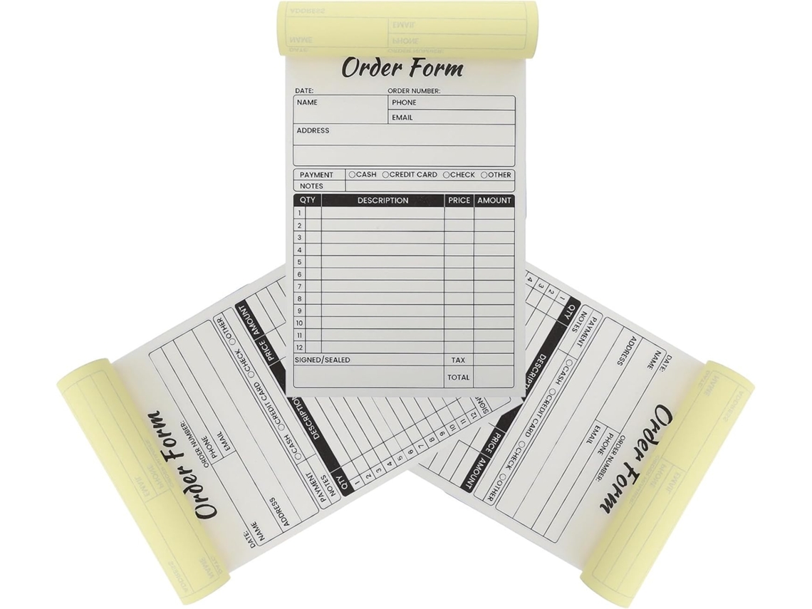 Inoomp 3 Peças Carnet De Factures De Commande Reçu De Facture De Commande 3 Livres/pacote