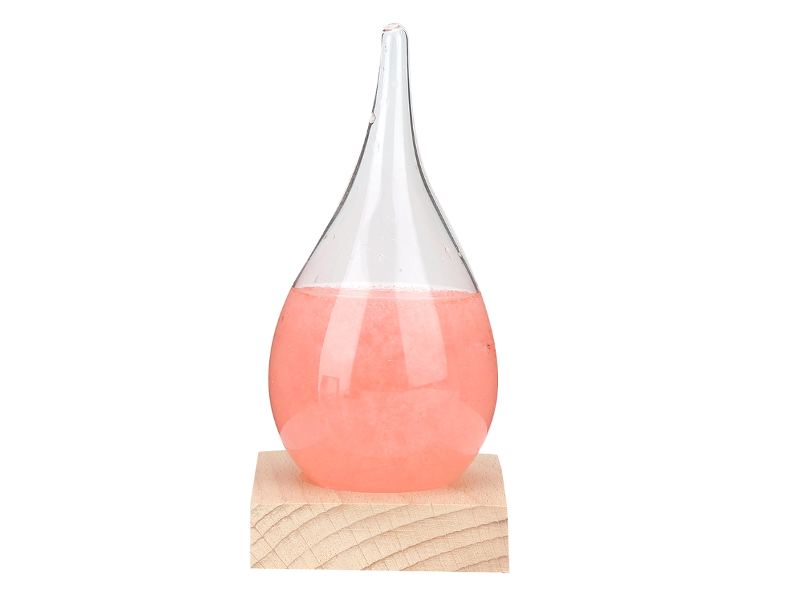 Frasco Previsão do Tempo Forma Gota Decoração Rosa