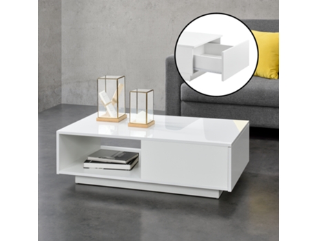 Mesa de Centro [EN.CASA] Biskra  (Branco - Cartão revestido com melamina - 95 x 55 x 31 cm)
