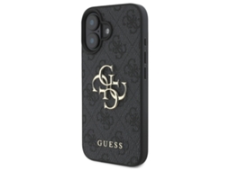 Capa para iPhone 16 Plus GUESS Pele Sintética Rígida Preto