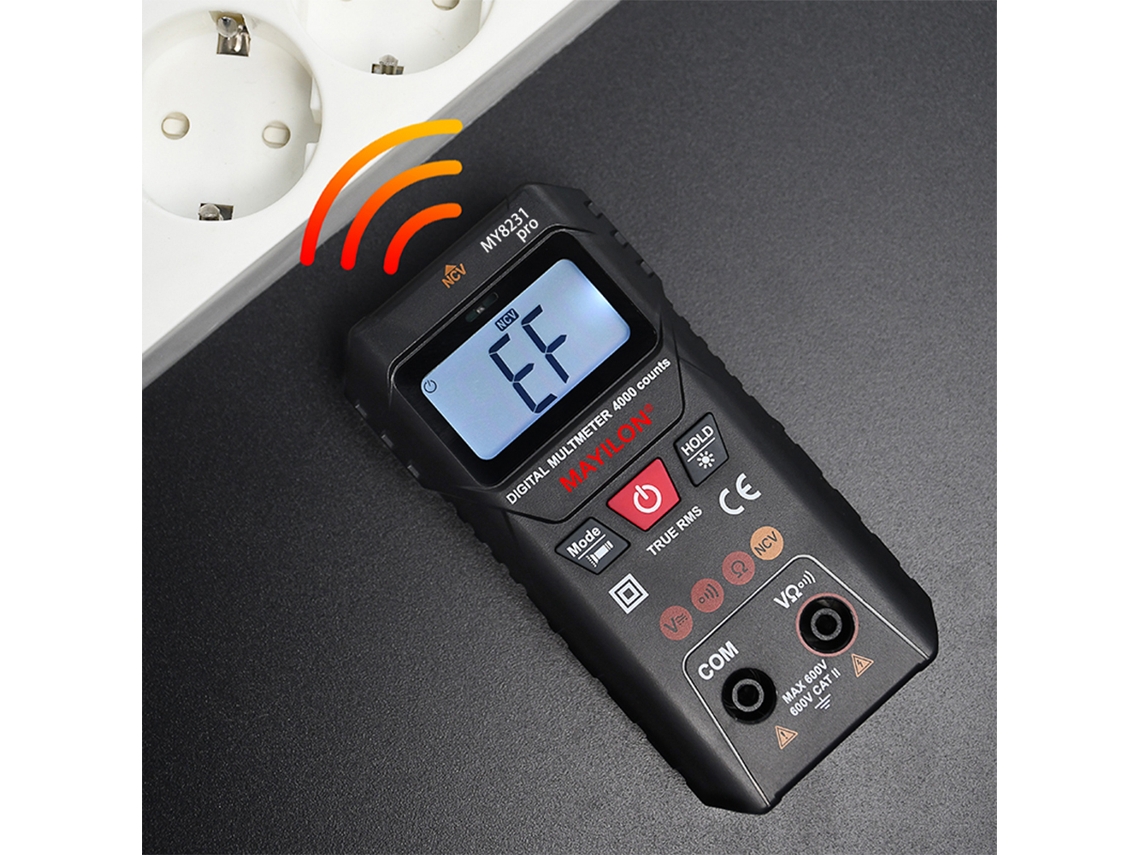 Multímetro Digital Mayilon Trms 4000 Con Ncv Lcd Iluminado Medidor Voltaje Resistencia
